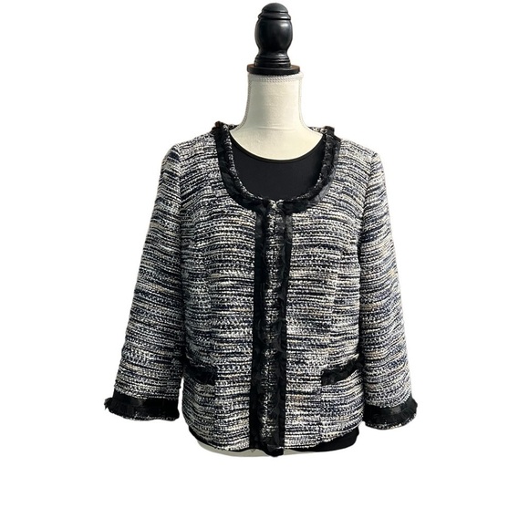 INC International Concepts (EUC) 3/4 sleeve Tweed Blazer Size XL - Picture 3 of 11